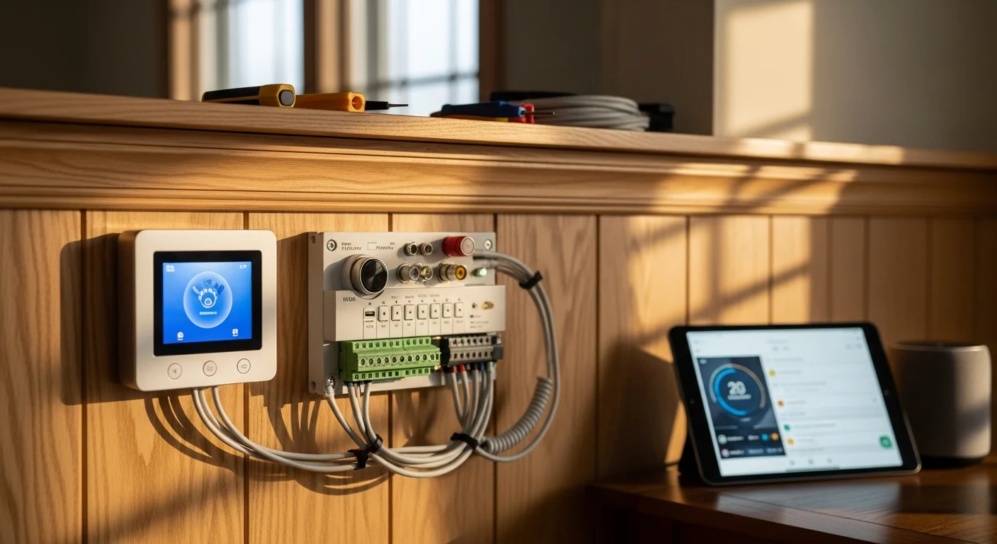 Smart home control panel with connected devices